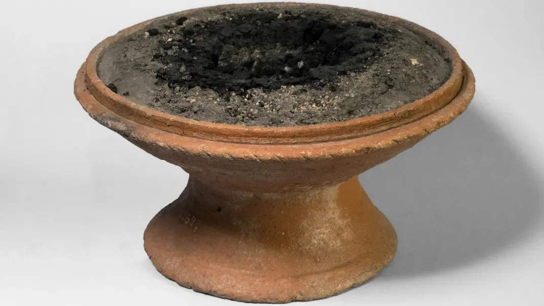 An incense burner unearthed in Pompeii in 1954